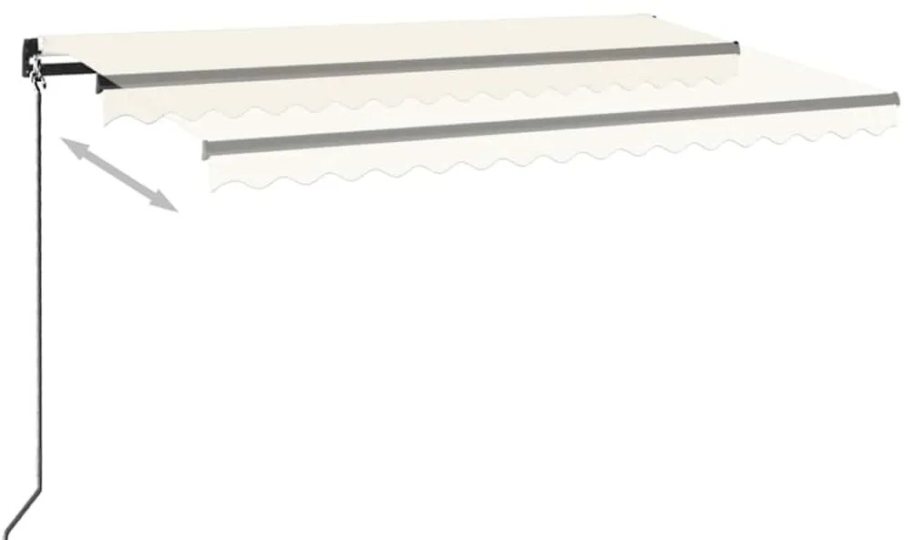 Toldo retrátil manual 450x300 cm cor creme