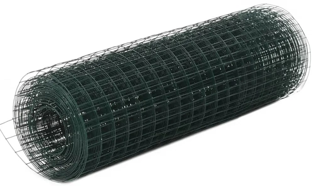 Cerca arame galinheiro 10x0,5 m aço c/ revestimento PVC verde