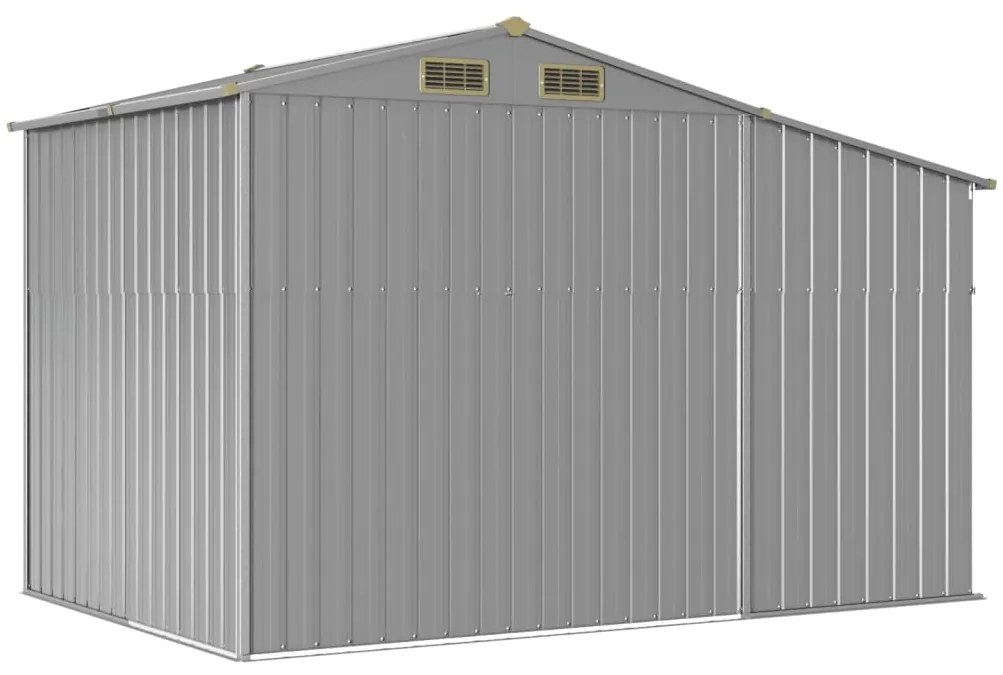 Abrigo de jardim 277x192,5x179 cm aço galvanizado cinzento