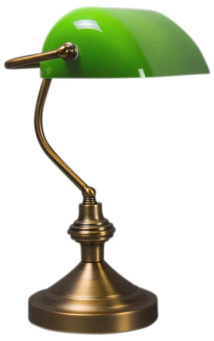 LED Candeeiro de mesa clássico inteligente bronze com vidro verde incl. Wi-Fi A60 - Banker Clássico / Antigo,Retro