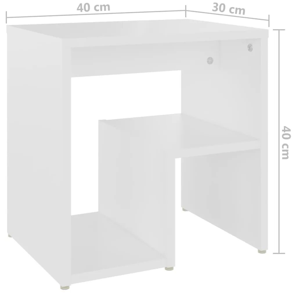 Mesas de cabeceira 2 pcs 40x30x40 cm derivados madeira branco