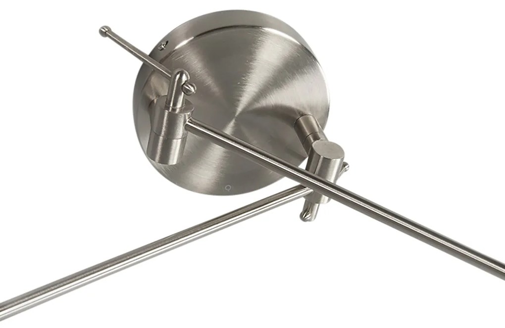 Candeeiro de suspensão em aço com abajur 35 cm branco ajustável 2 luzes - Blitz Moderno