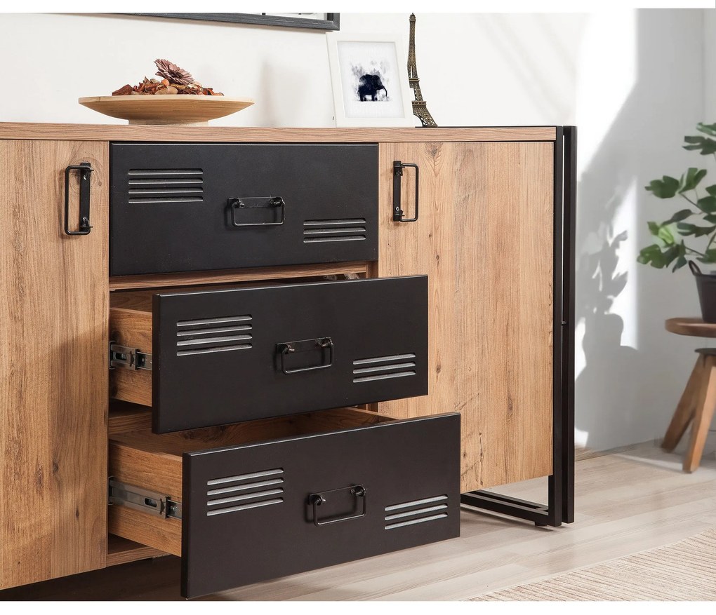 Console Cosmo – Atlantic Pine Black – 160x80x45 cm