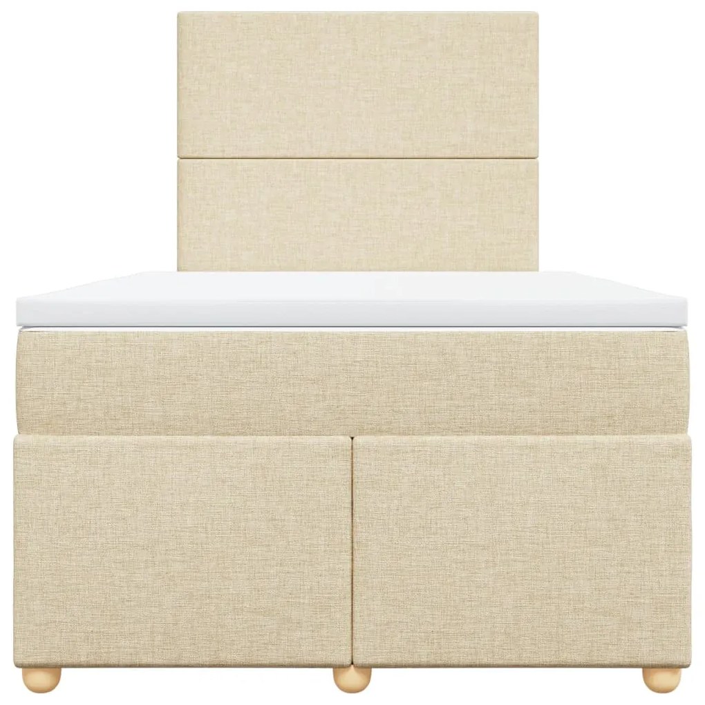 Cama boxspring com colchão 120x190 cm tecido cor creme