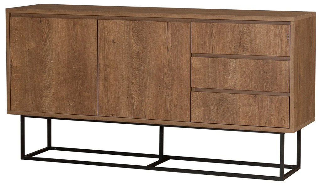 Conjunto de Mobiliário de Sala Laxus – Nogueira/Preto – 90x39x40 cm