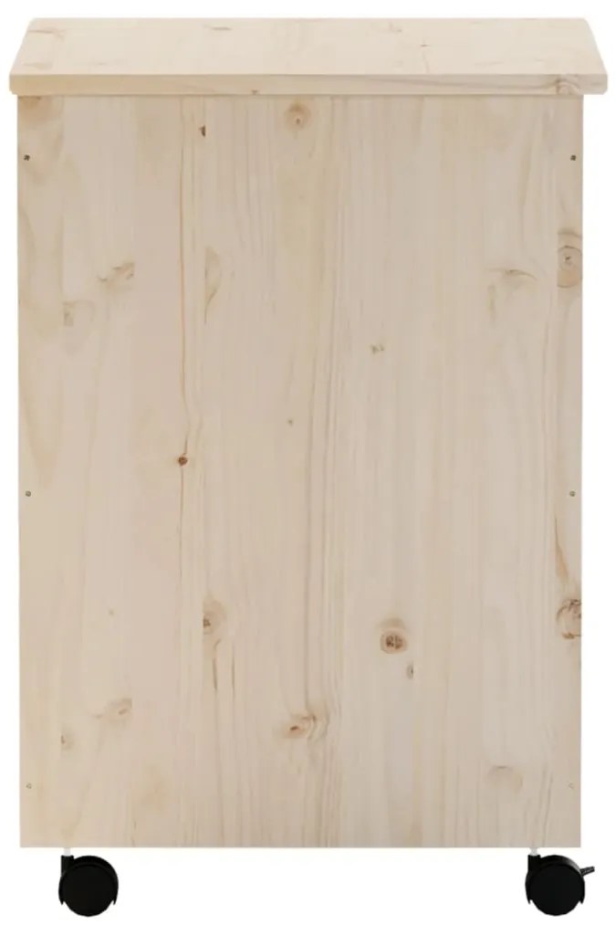 Cesto de roupa com rodas RANA 45x45x64 cm pinho maciço