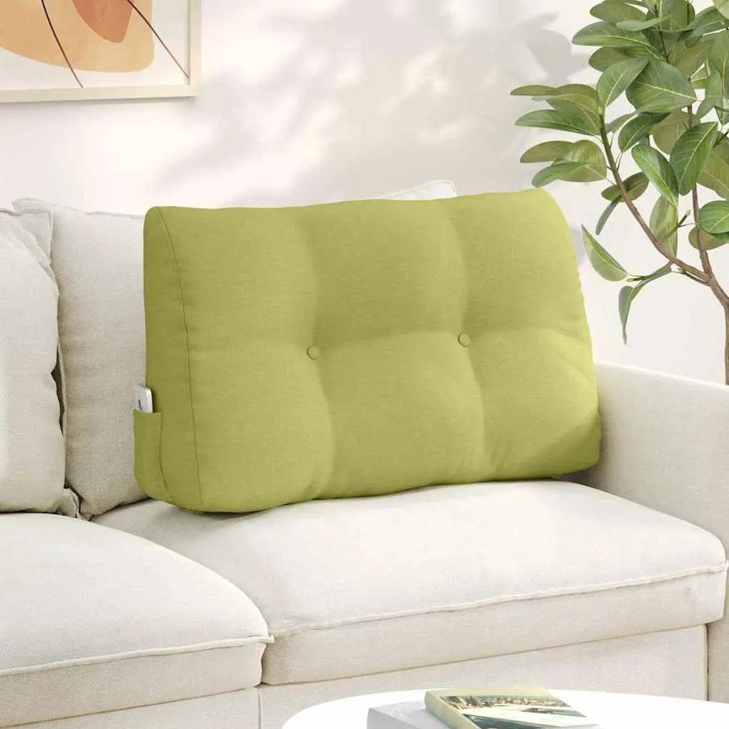 vidaXL Travesseiro para Costas Verde Claro 80 x 24 x 50 cm tecido