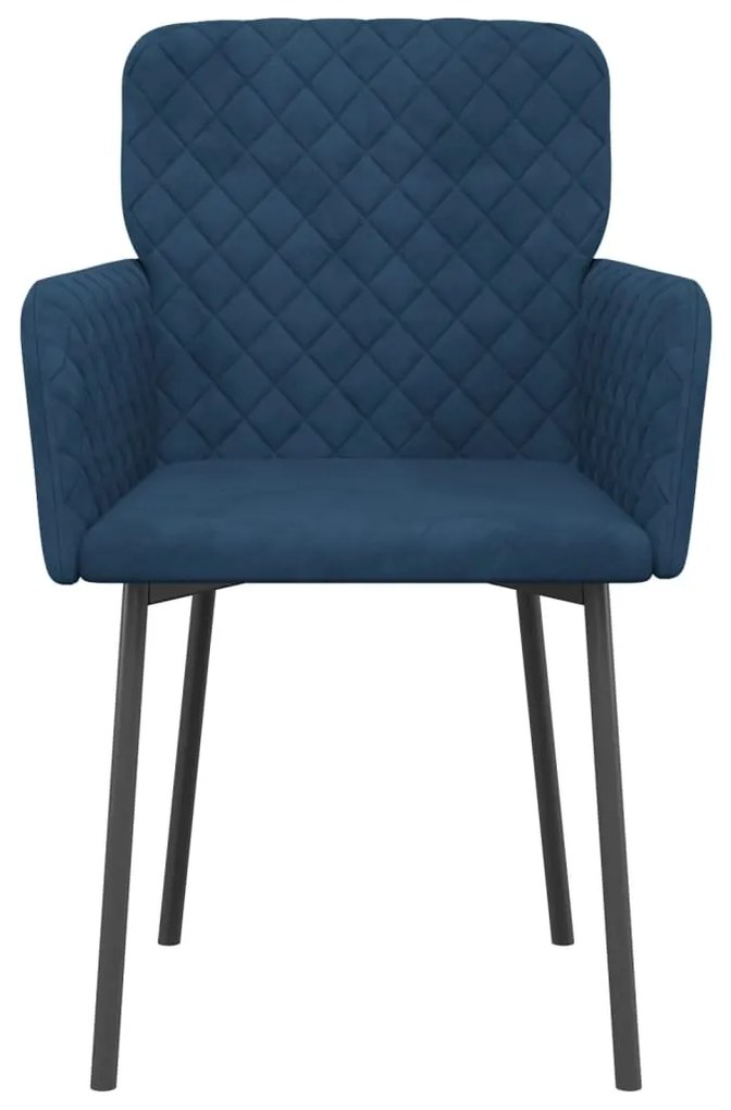 Cadeiras de jantar 2 pcs veludo azul