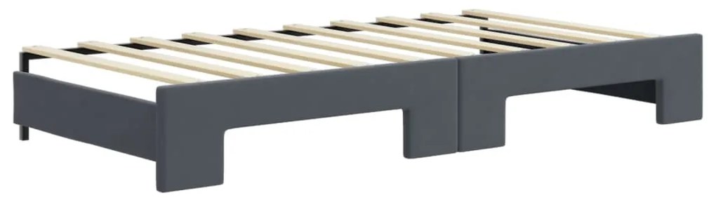 Sofá-cama c/ gavetão e gavetas 90x190 cm veludo cinzento-escuro