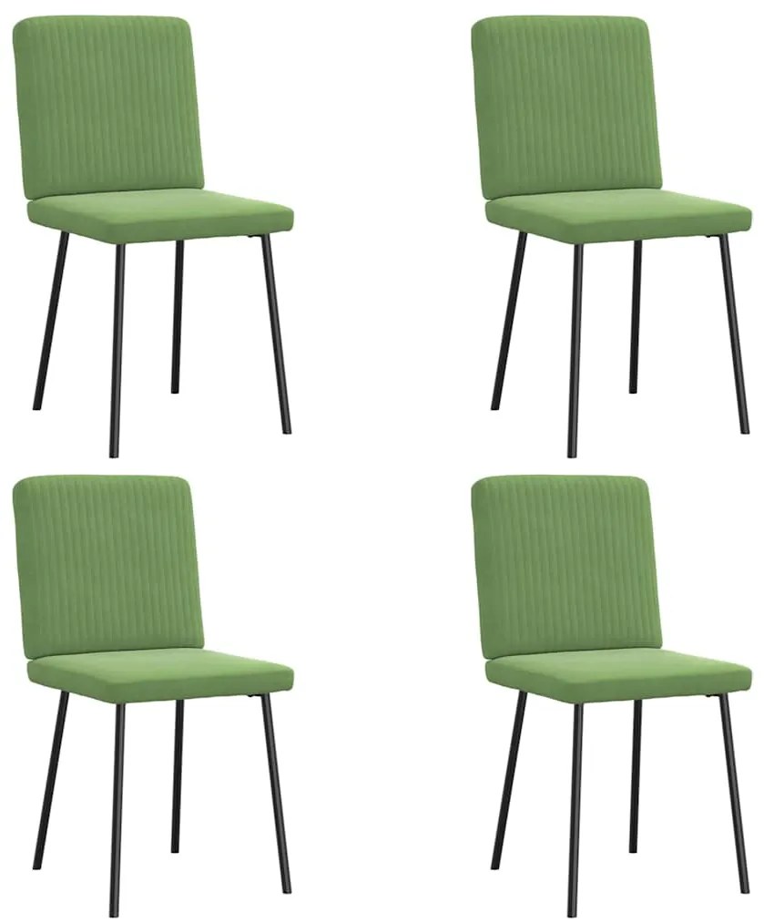 Cadeiras de jantar 4 pcs veludo verde-claro