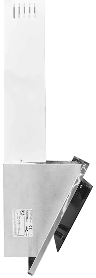 Exaustor parede 60 cm aço inoxidável e vidro temperado prateado