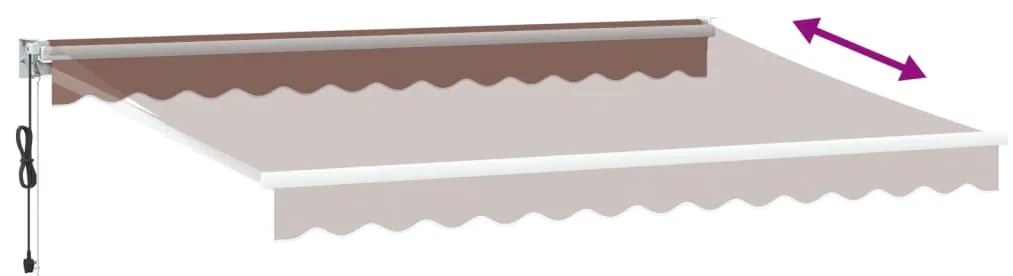 Toldo retrátil automático 350x250 cm castanho