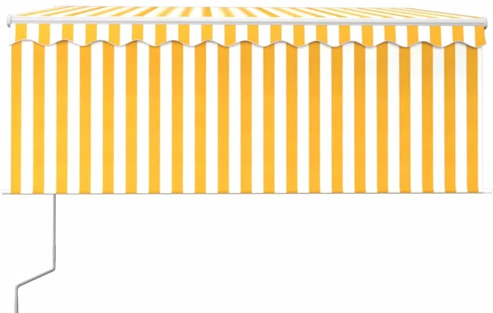 Toldo retrátil automático com estore 3,5x2,5 m amarelo e branco