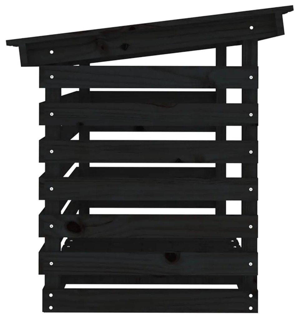 Suporte para lenha 108x73x79 cm pinho maciço preto