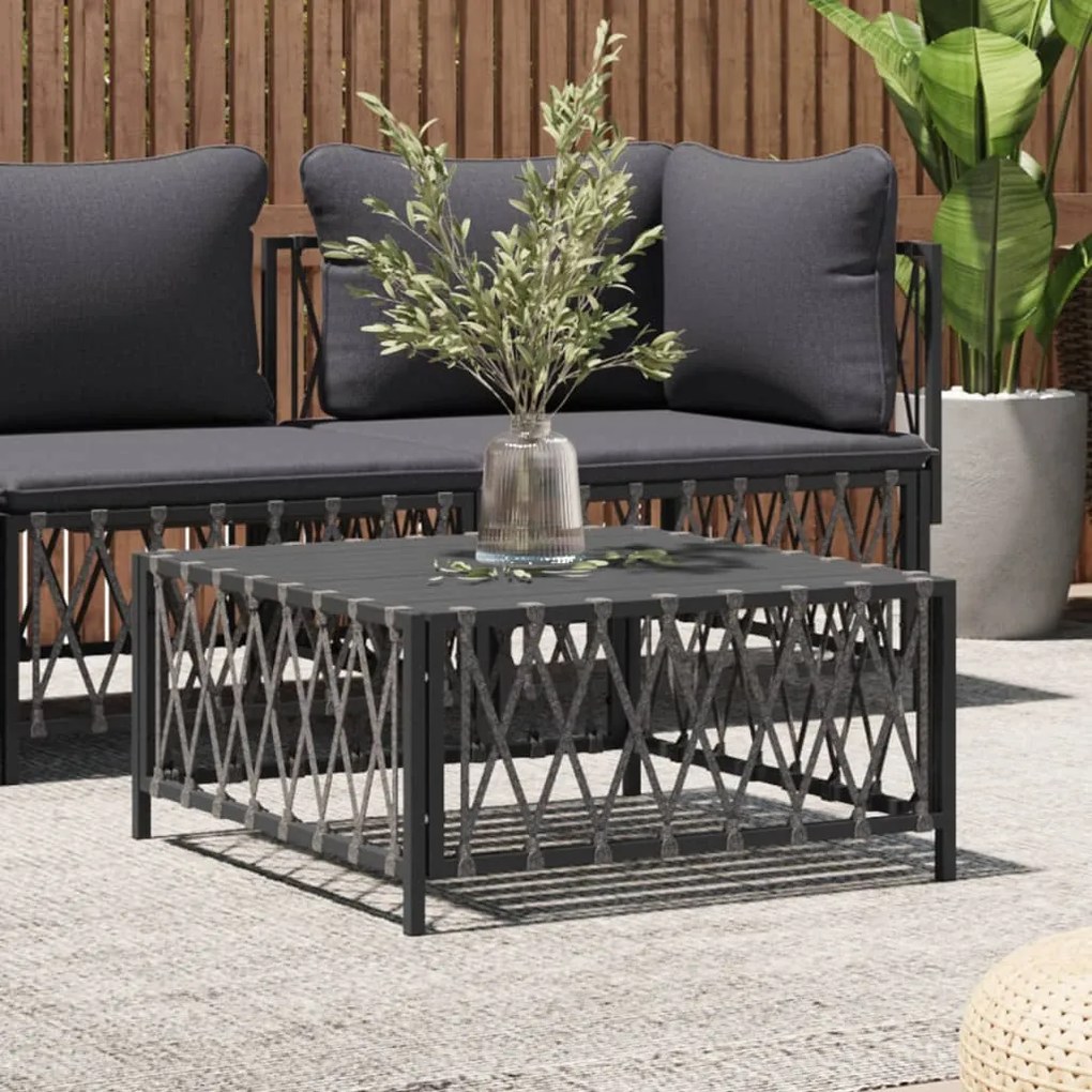 364145 vidaXL Mesa de jardim 70x70x34 cm tecido antracite