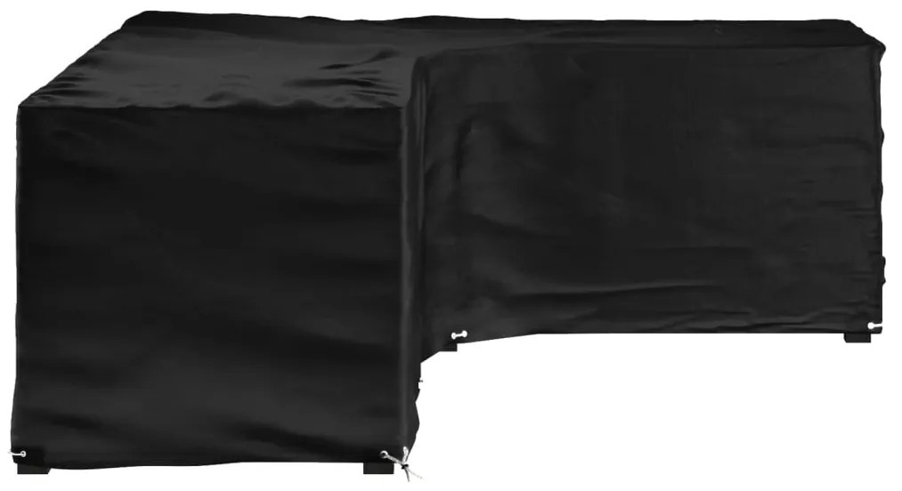 Capa em forma de L p/ mobília de jardim 18 ilhós 285x220x80 cm