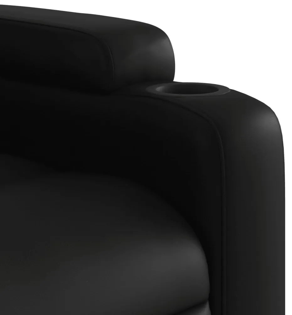 Poltrona massagens reclinável elevatória couro artificial preto