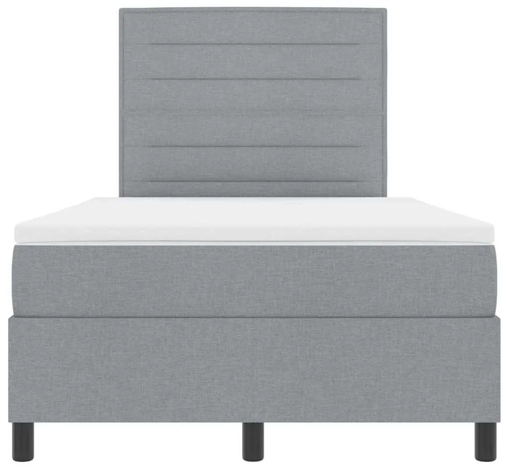 Cama Box Spring com Colchão Cinza Claro Cama de Tecido