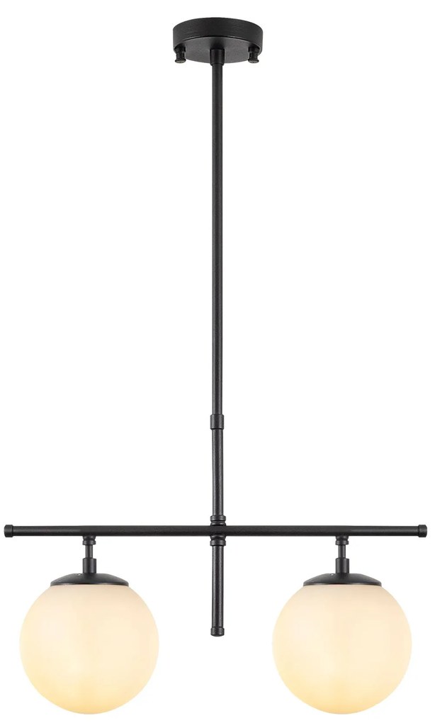 Candeeiro de Teto Roe – Preto e Creme – 52 x 15 x 36-76 cm