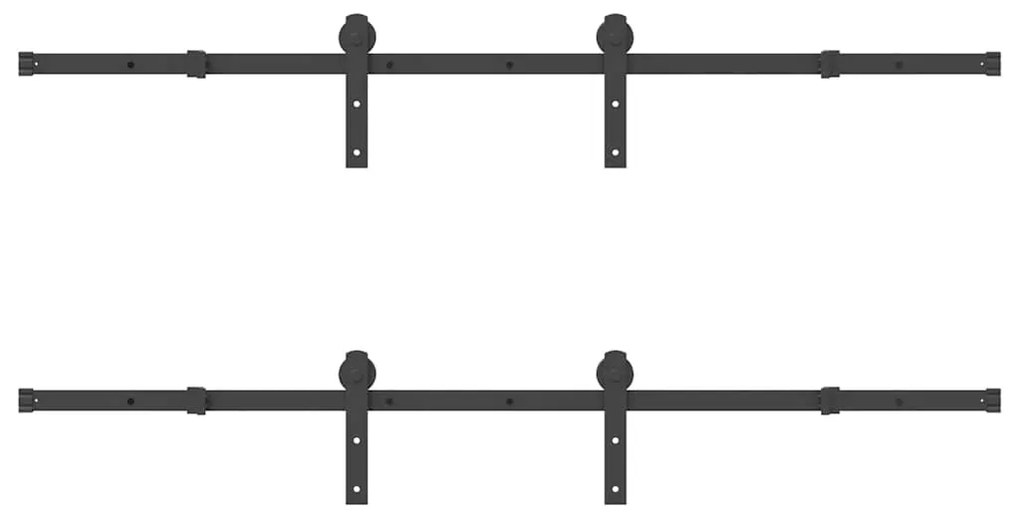 Kit de ferragens para porta deslizante 400 cm aço preto