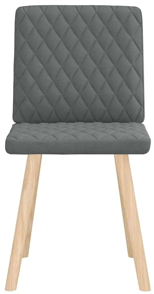 Cadeiras de jantar 2 pcs tecido cinzento-escuro