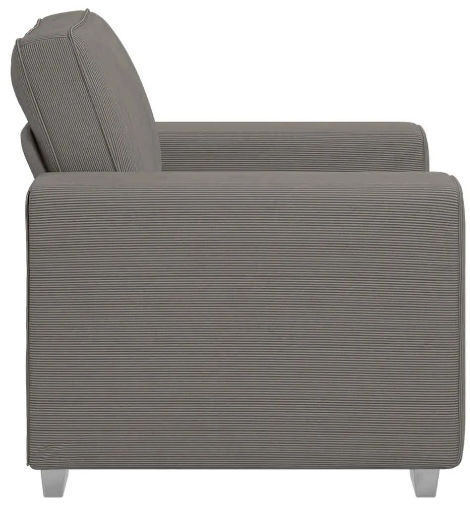 Poltrona 60 cm tecido corduroy cinzento-claro