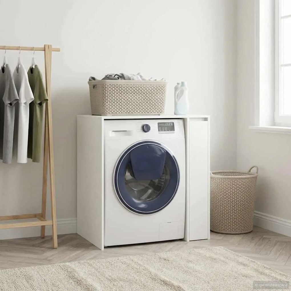 vidaXL Armário para Máquina de Lavar com porta Branco 87 x 60 x 89 cm