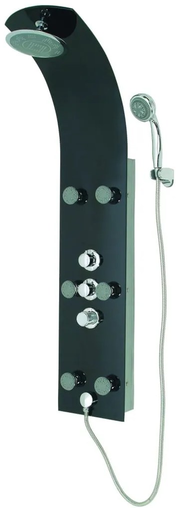 SCHÜTTE Painel de duche vidro c/ mistur. termostática LANZAROTE preto