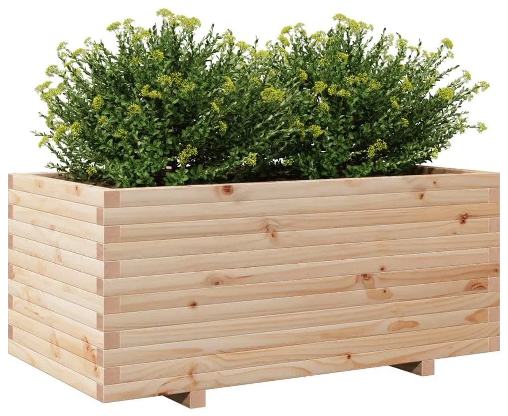 Vaso/floreira de jardim 110x60x49,5 cm madeira de pinho maciça