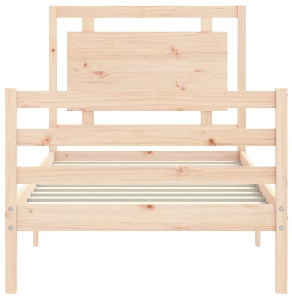 Estrutura de cama com cabeceira 100x200 cm madeira maciça