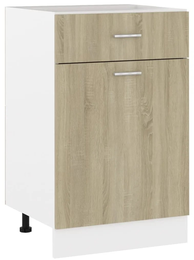 801223 vidaXL Armário inferior c/ gavetas 50x46x81,5cm contraplacado carvalho