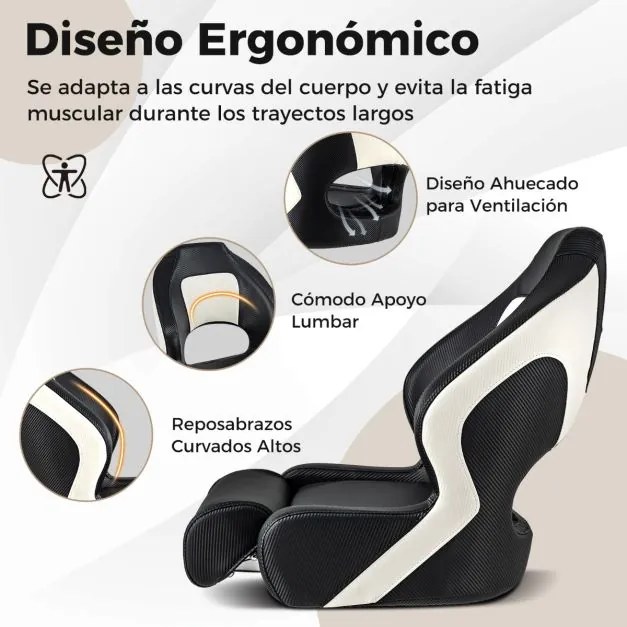 Assento de barco desportivo dobrável com encosto de 53 cm de altura e encosto estofado em couro PVC impermeável Preto