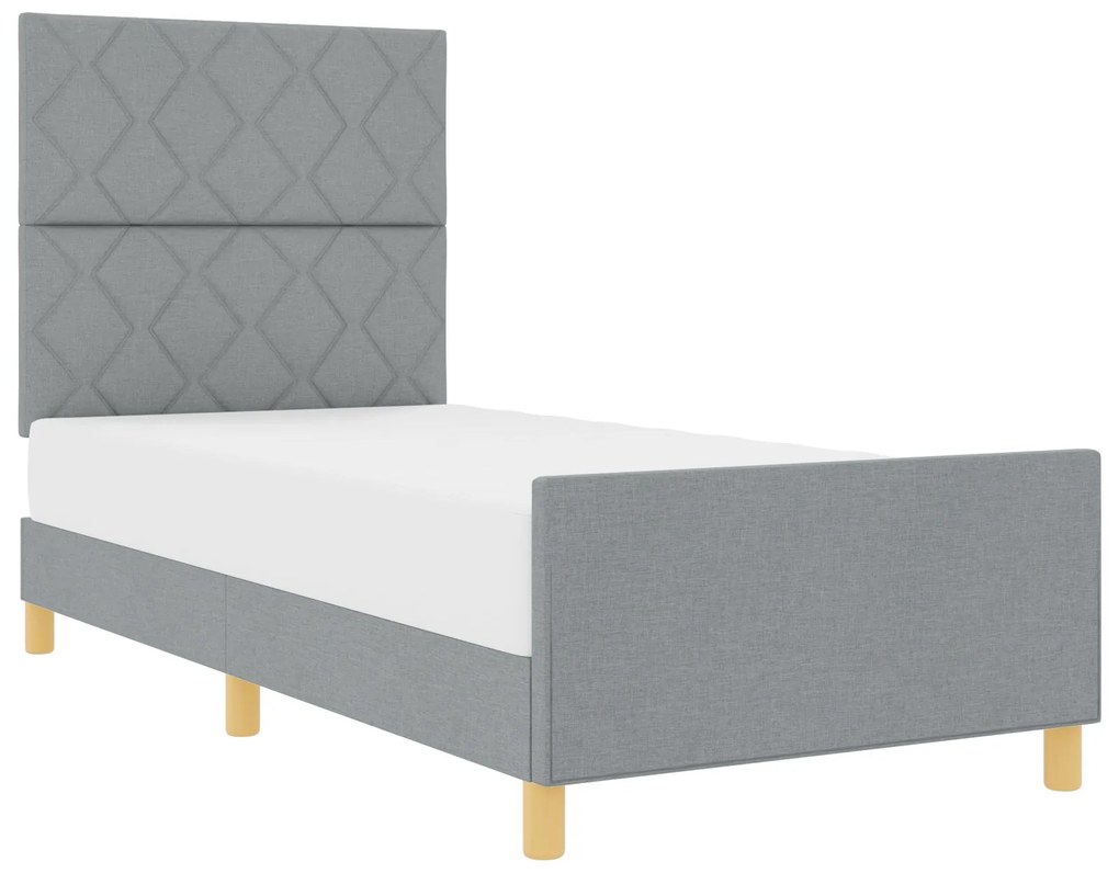 Cama vidaXL Cinza Claro 90x200 cm Tecido