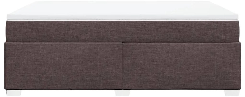 Cama com molas/colchão 140x200 cm tecido castanho-escuro