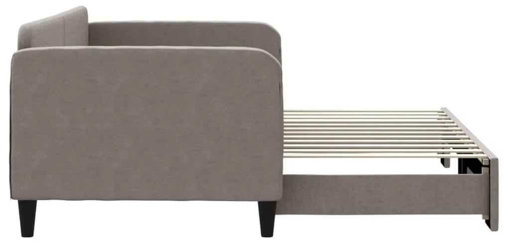 Sofá-cama com gavetão 90x200 cm tecido cinzento-acastanhado