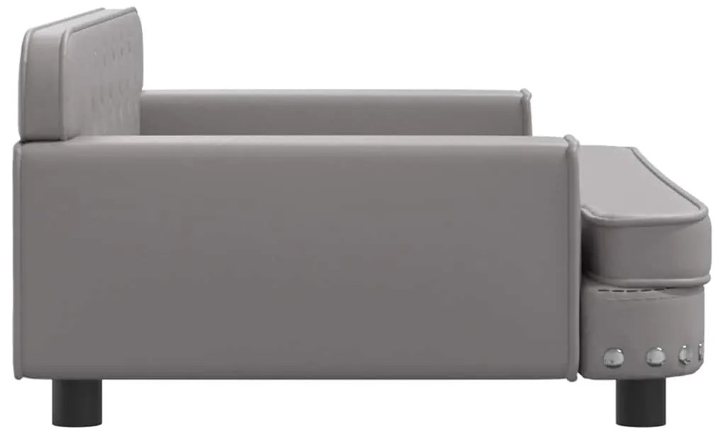 Sofá infantil 90x53x30 cm couro artificial cinzento