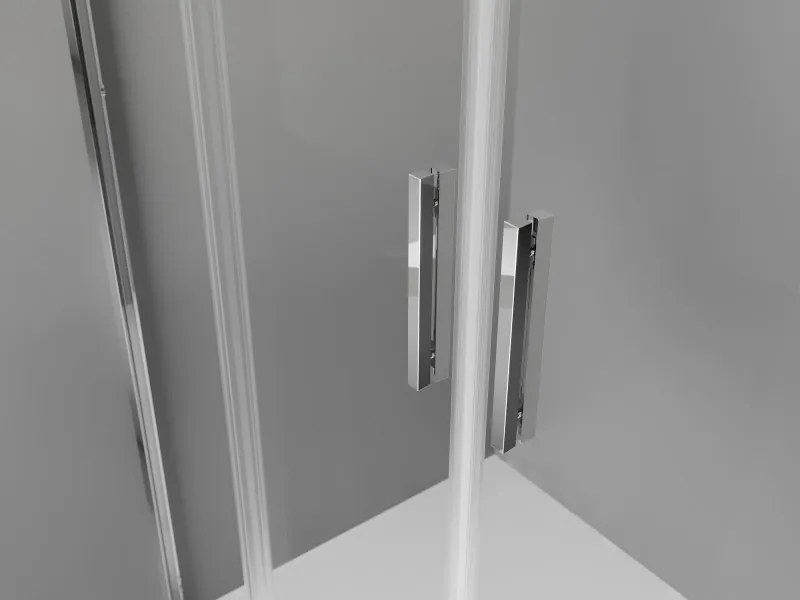 Mexen Exo-S Duo cabine de duche semicircular assimétrica deslizante 90 x 80 cm, transparente, cromado - 8132-090-080-01-00