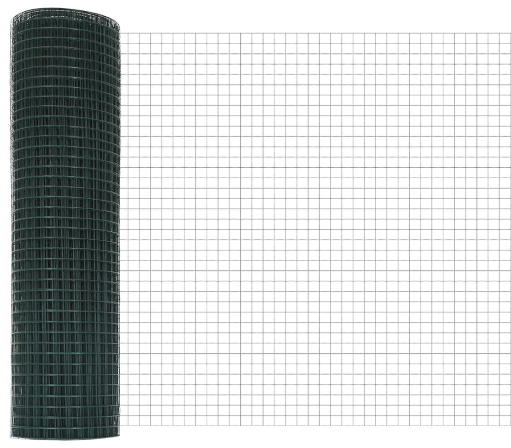 Cerca de Arame Soldado com 5 Postes U Verde 0.8x10 m Aço