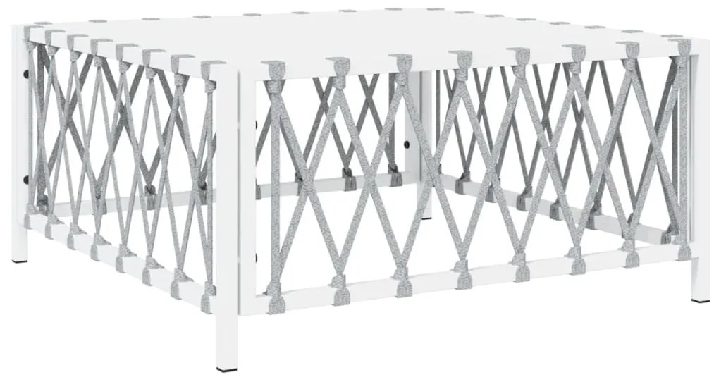 5 pcs conjunto lounge de jardim com almofadões aço branco