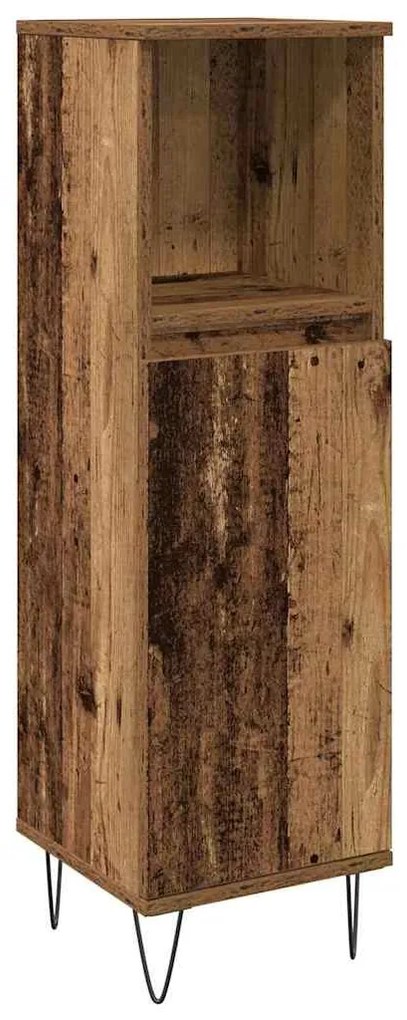 Conjunto de Móveis para Casa de Banho em 3 peças Madeira Envelhecida M