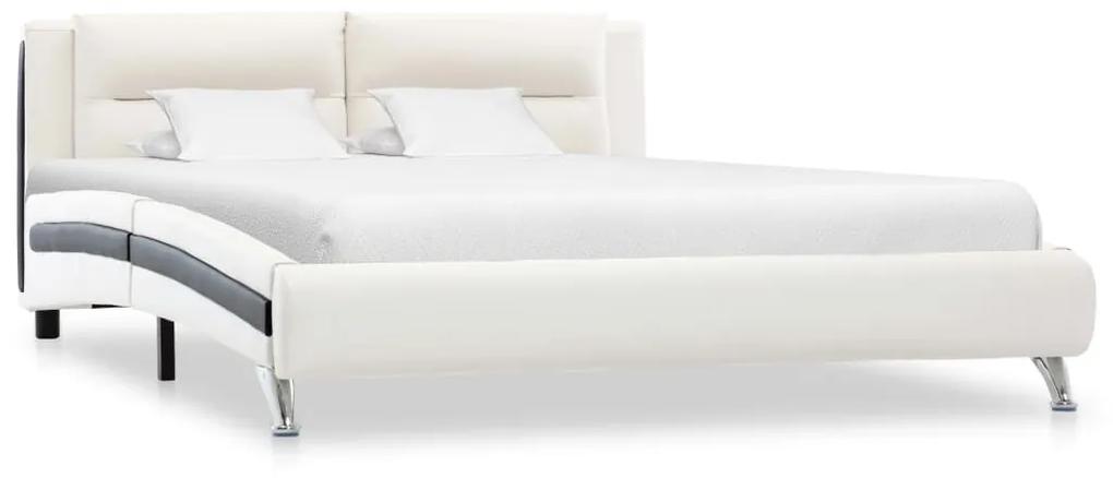 286843 vidaXL Estrutura de cama 120x200 cm couro artificial branco
