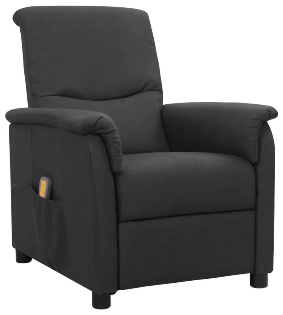 vidaXL Poltrona de massagens tecido cinzento-escuro