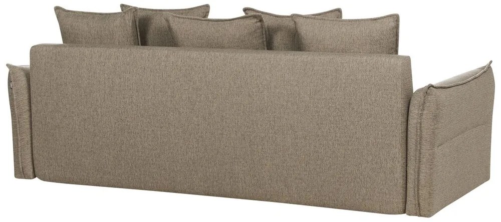 Sofá-cama 3 lugares com arrumação em tecido castanho KRAMA Beliani