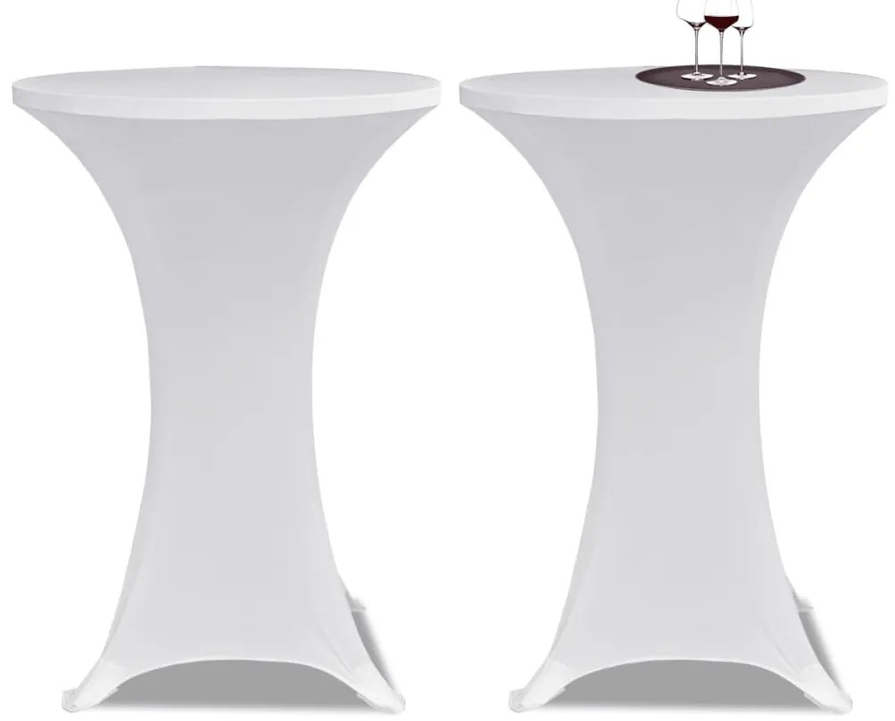 Toalha de Mesa elástica Ø70, Branca / 2 peças