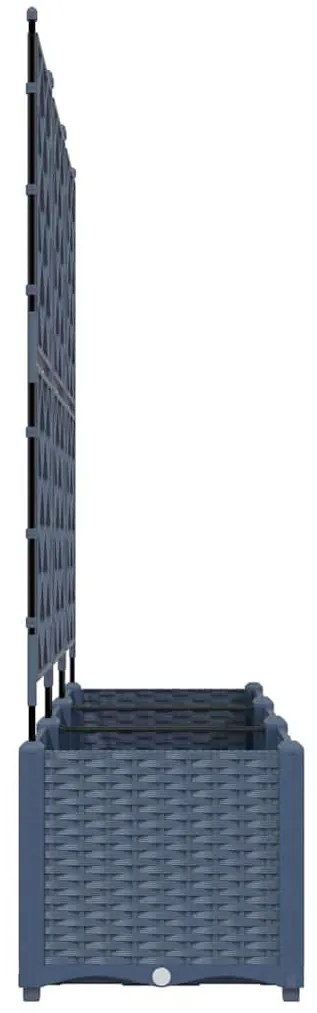 Jardineira com Treliça 3 pcs Cinza 120x40x143 cm