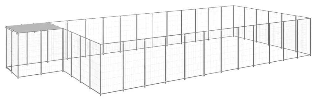 vidaXL Canil 22,99 m² aço prateado