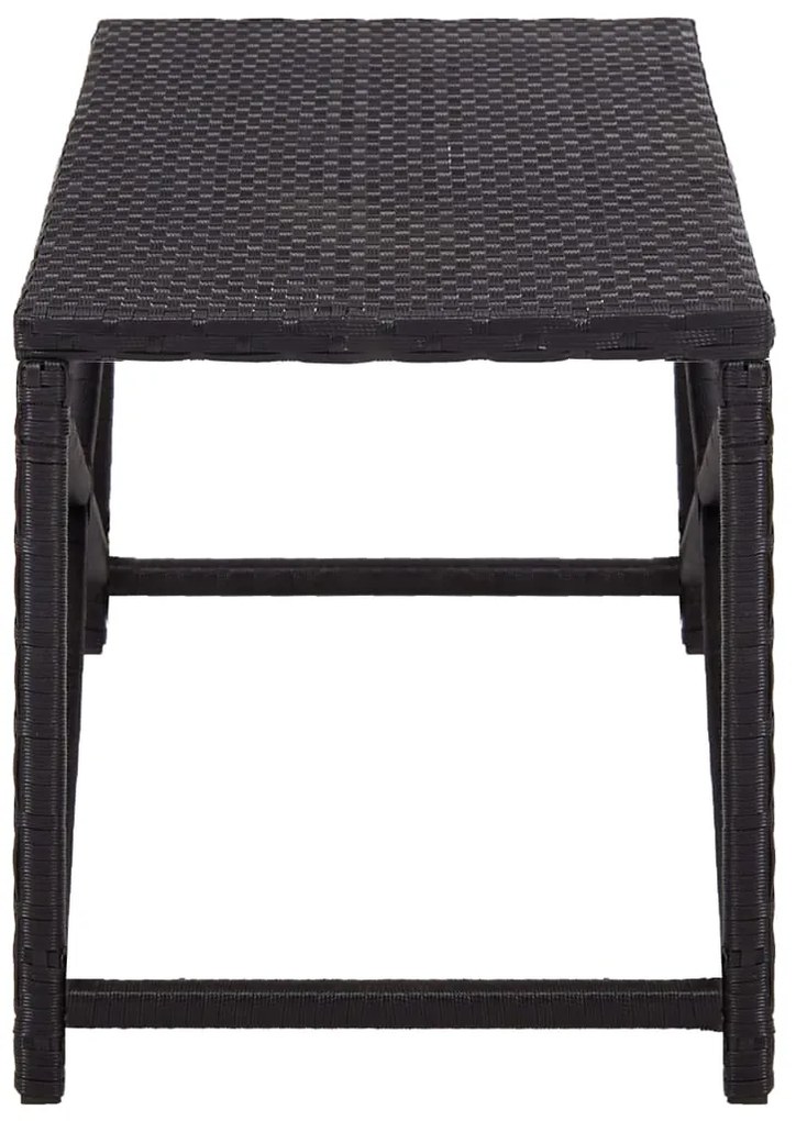 Banco de jardim 120 cm vime PE preto