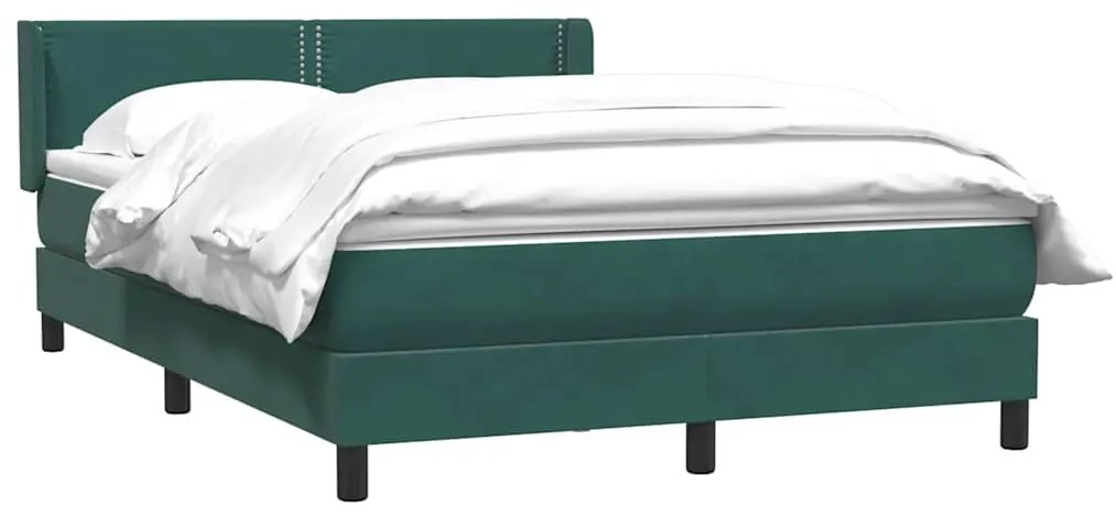 Box Cama primavera com Colchão Verde Escuro 140x210 cm Veludo