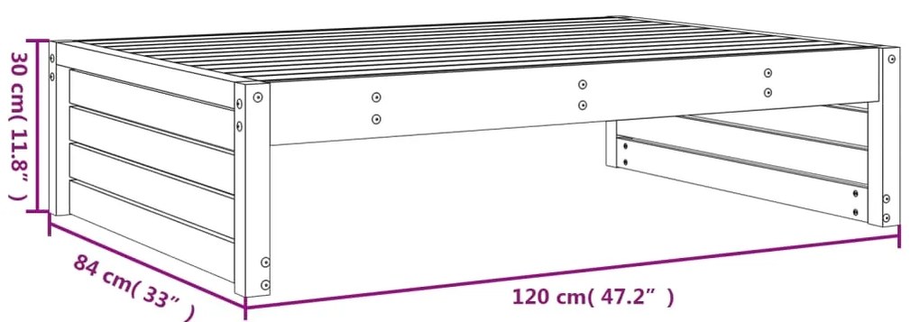 Apoio de pés para jardim 120x80 cm pinho maciço castanho-mel