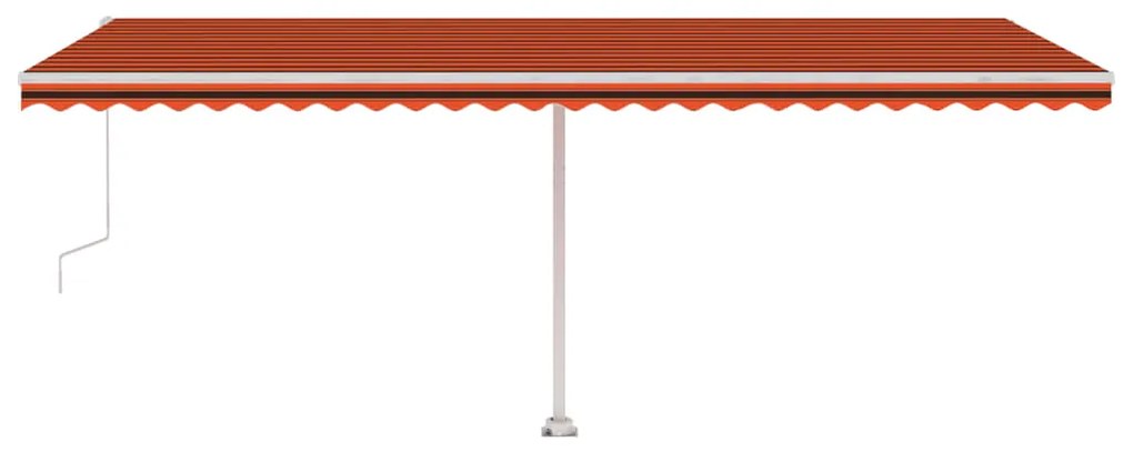 Toldo automático independente 600x300 cm laranja e castanho